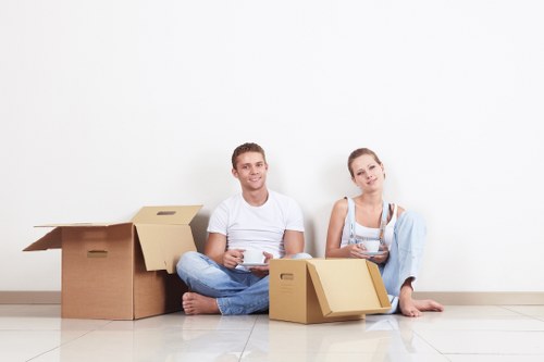 Professional movers handling a flat move near Isleworth