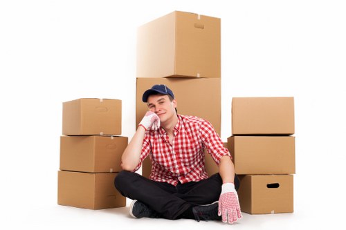 Loading furniture and boxes into a removal truck